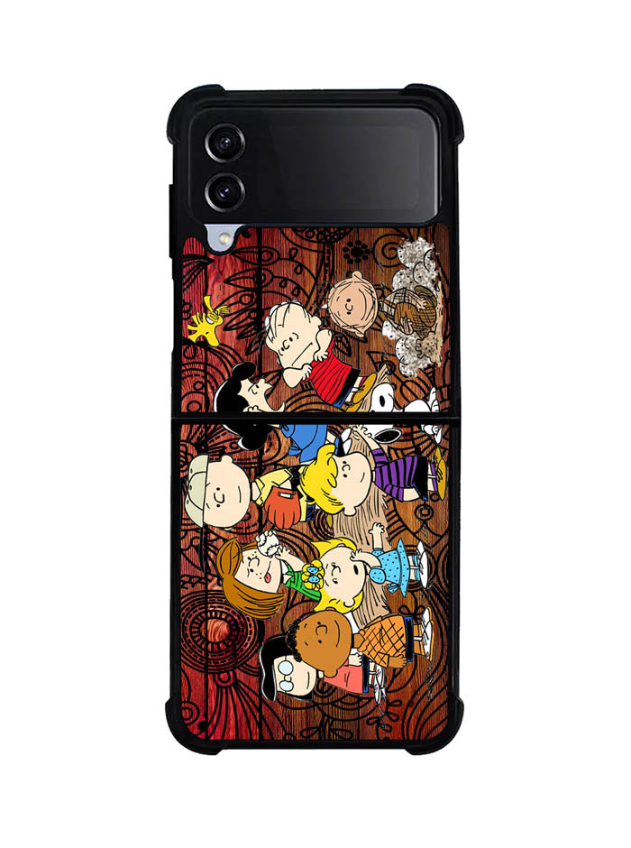 Peanuts In Background Wood Art Samsung Galaxy Z Flip 4 5G 2022 Case