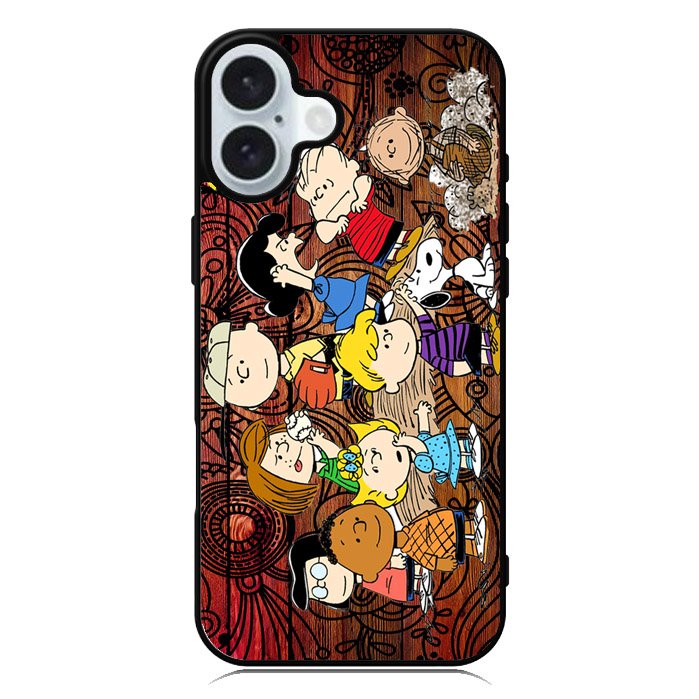 Peanuts In Background Wood Art iPhone 16 Case