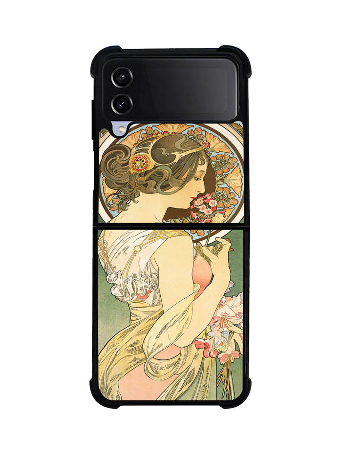 Alphonse Mucha Primrose Art Nouveau Samsung Galaxy Z Flip 4 5G 2022 Case