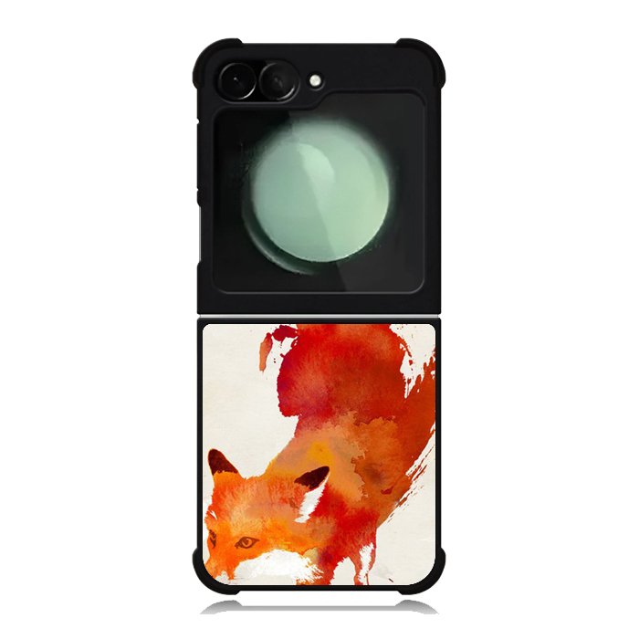 Watercolor art orange red fox animal Samsung Galaxy Z Flip 6 Case