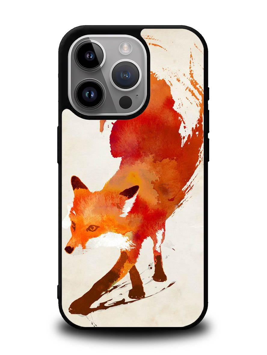 Watercolor art orange red fox animal iPhone 16 Pro Max Case