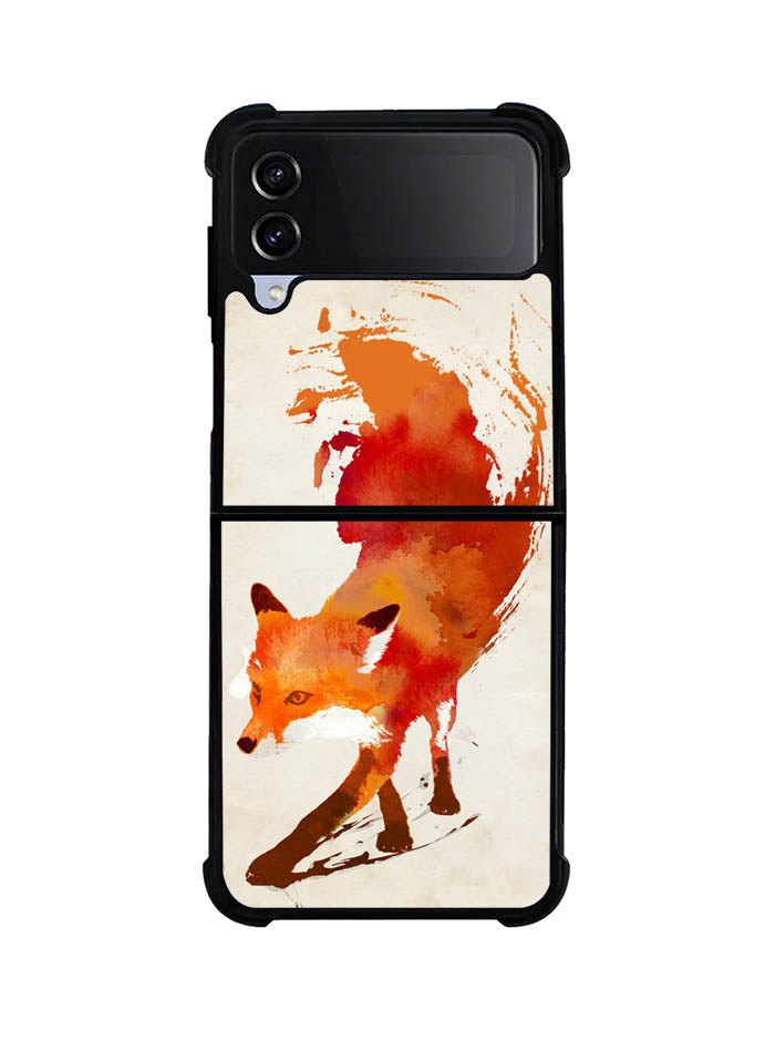 Watercolor art orange red fox animal Samsung Galaxy Z Flip 4 5G 2022 Case