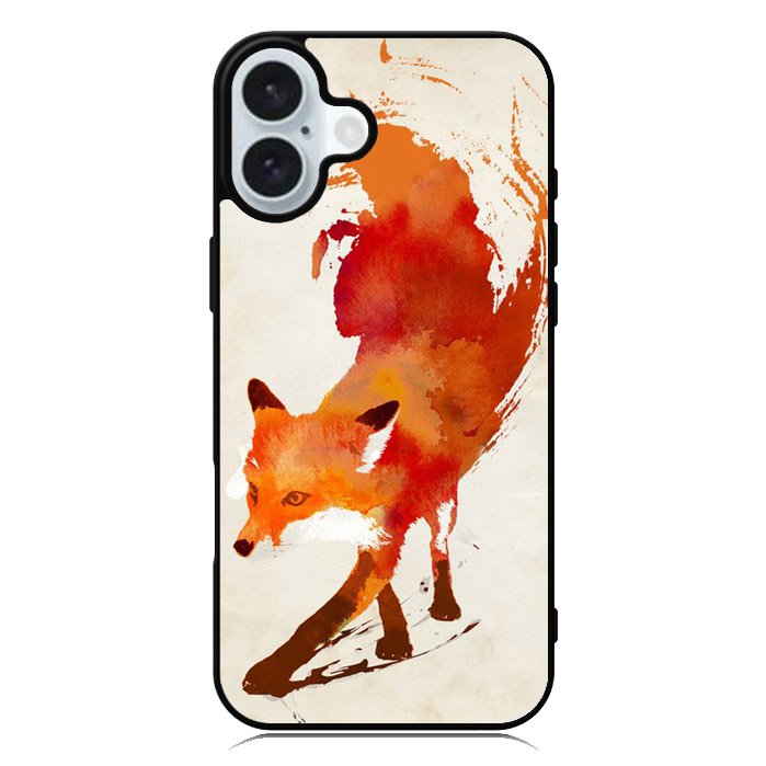 Watercolor art orange red fox animal iPhone 16 Case