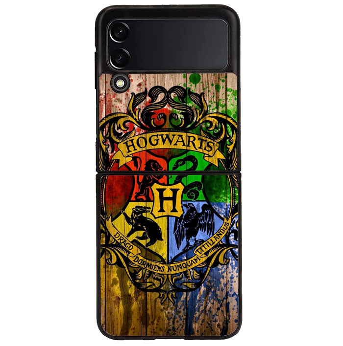 Harry Potter Hogwarts Logo wood Samsung Galaxy Z Flip 4 5G 2022 Case