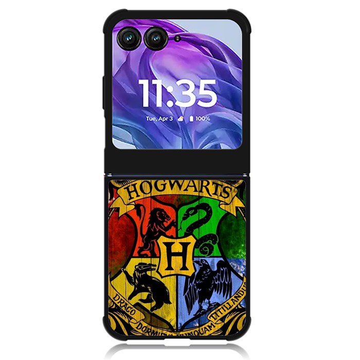 Harry Potter Hogwarts Logo wood Motorola Moto Razr Plus 2024 , Moto Razr+ 2024 Case