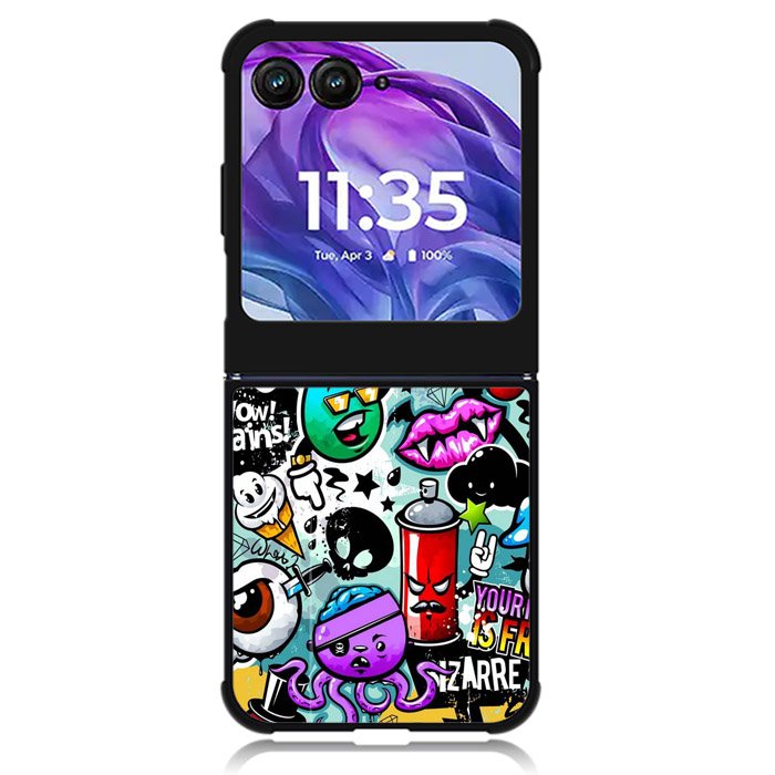 Cartoon Graffiti Motorola Moto Razr Plus 2024 , Moto Razr+ 2024 Case