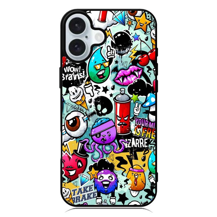 Cartoon Graffiti iPhone 16 Case