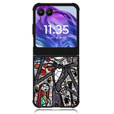 Nightmare Before Christmas Art Glass Motorola Moto Razr Plus 2024 , Moto Razr+ 2024 Case