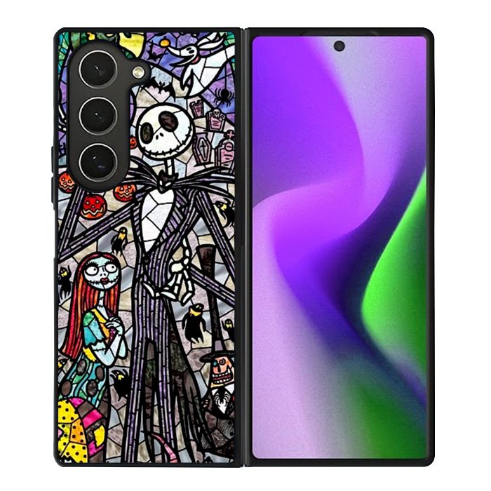 Nightmare Before Christmas Art Glass Samsung Galaxy Z Fold 6 Case