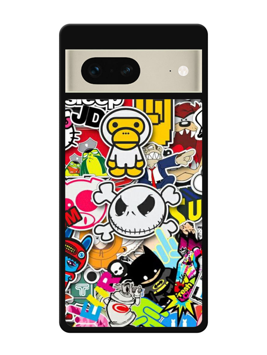 Stickerbomb Graffiti Art Collage Cool Google Pixel 7 Case