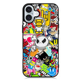 Stickerbomb Graffiti Art Collage Cool iPhone 16 Case