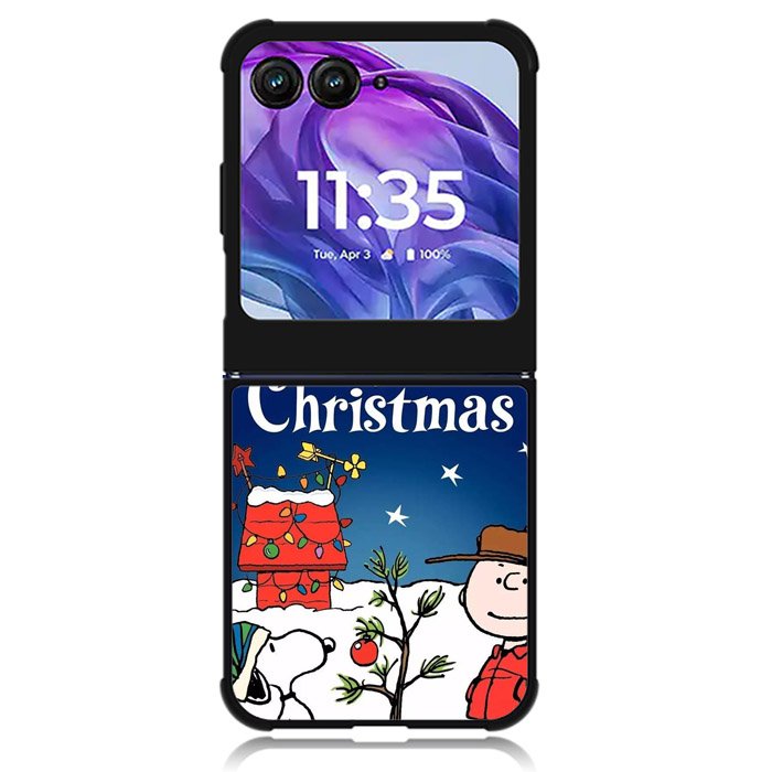 A Charlie Brown Peanuts Christmas Cartoon Motorola Moto Razr Plus 2024 , Moto Razr+ 2024 Case