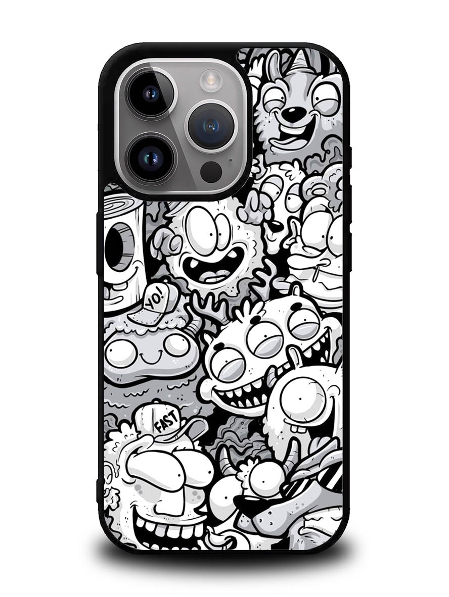 Doodle Art Cartoon iPhone 16 Pro Max Case