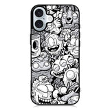 Doodle Art Cartoon iPhone 16 Case