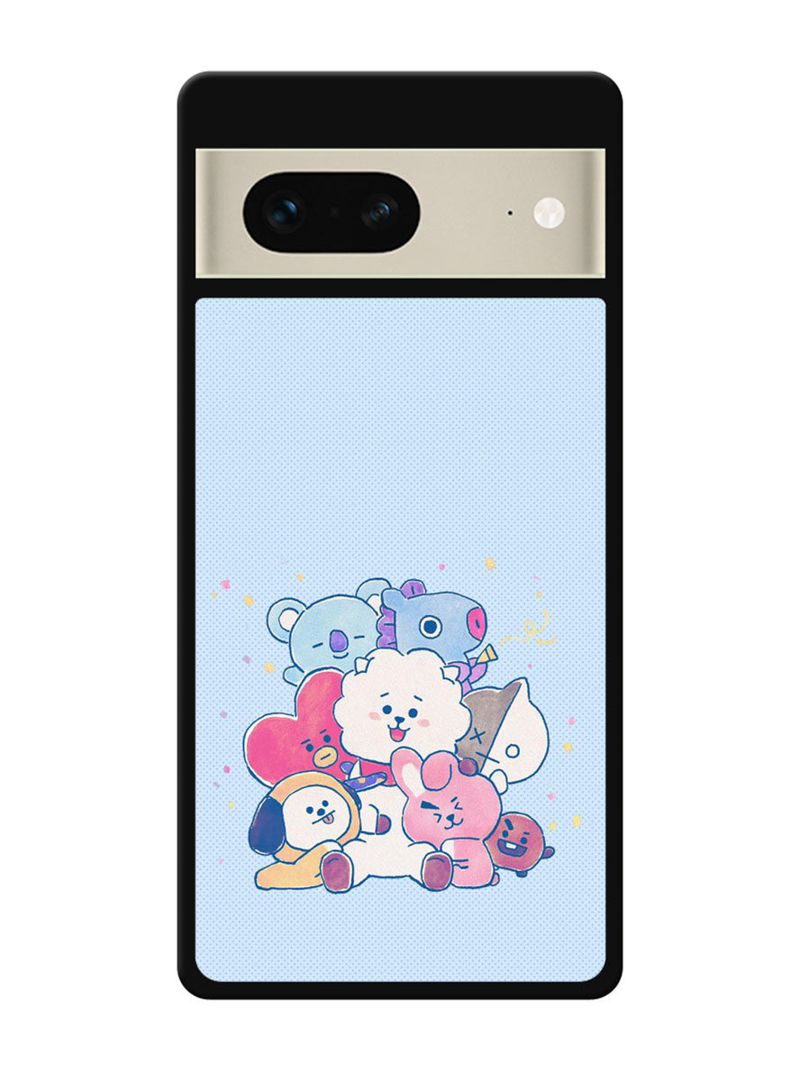 BTS BT21 Blue Texture Google Pixel 7 Case