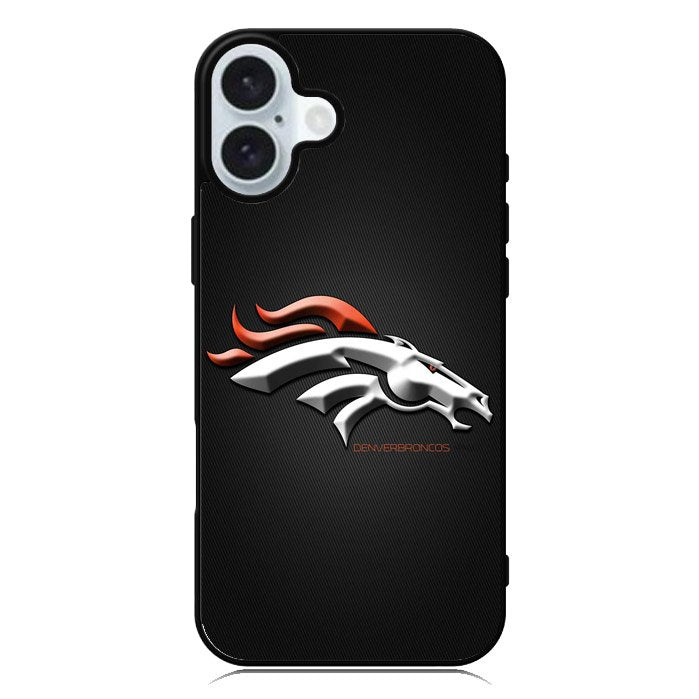 Denver Broncos Grey Background iPhone 16 Plus Case