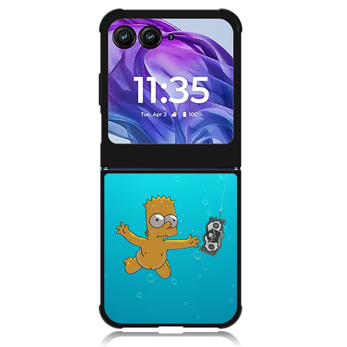 Bart Simpsons Nevermind Nirvana Motorola Moto Razr Plus 2024 , Moto Razr+ 2024 Case