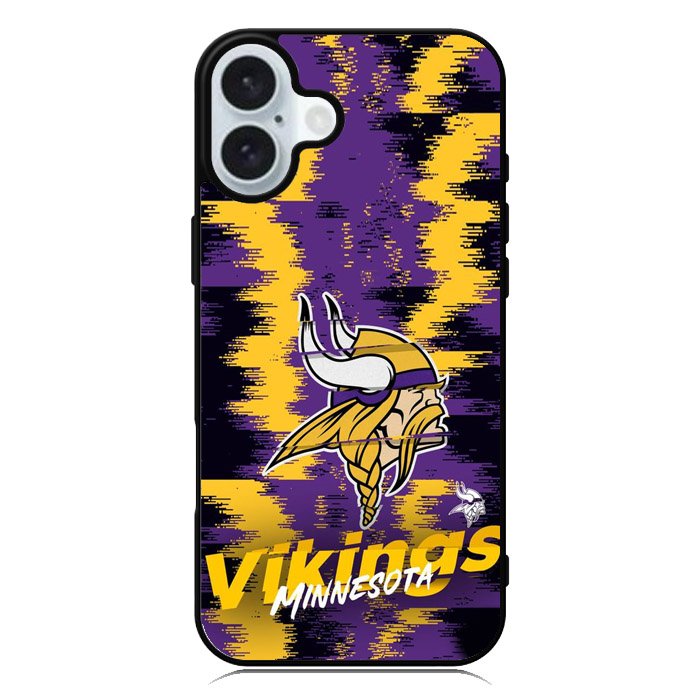 Minnesota Vikings Torn Paper Style Logo iPhone 16 Case