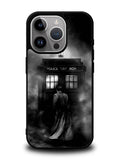 Doctor Who Tardis Police Box Black White iPhone 15 Pro Case
