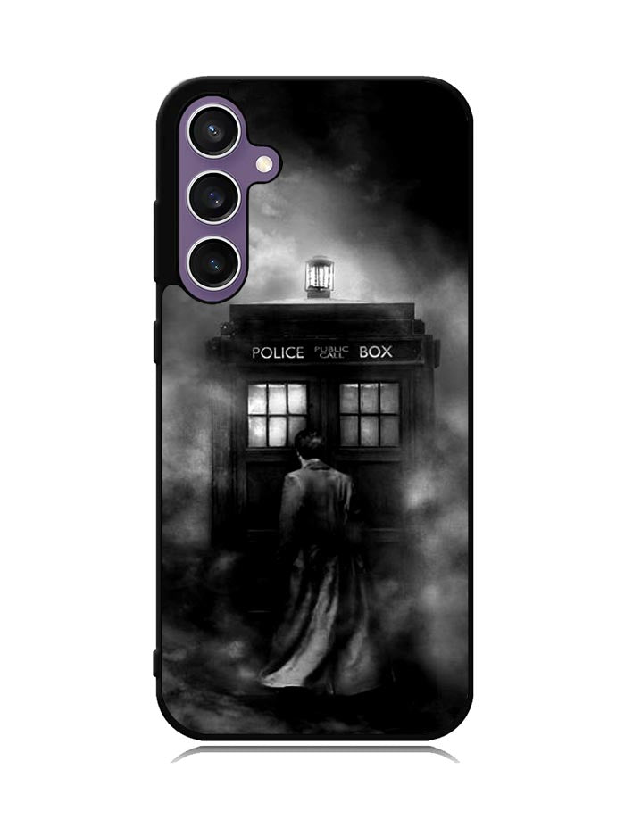 Doctor Who Tardis Police Box Black White Samsung Galaxy S23 FE 5G Case