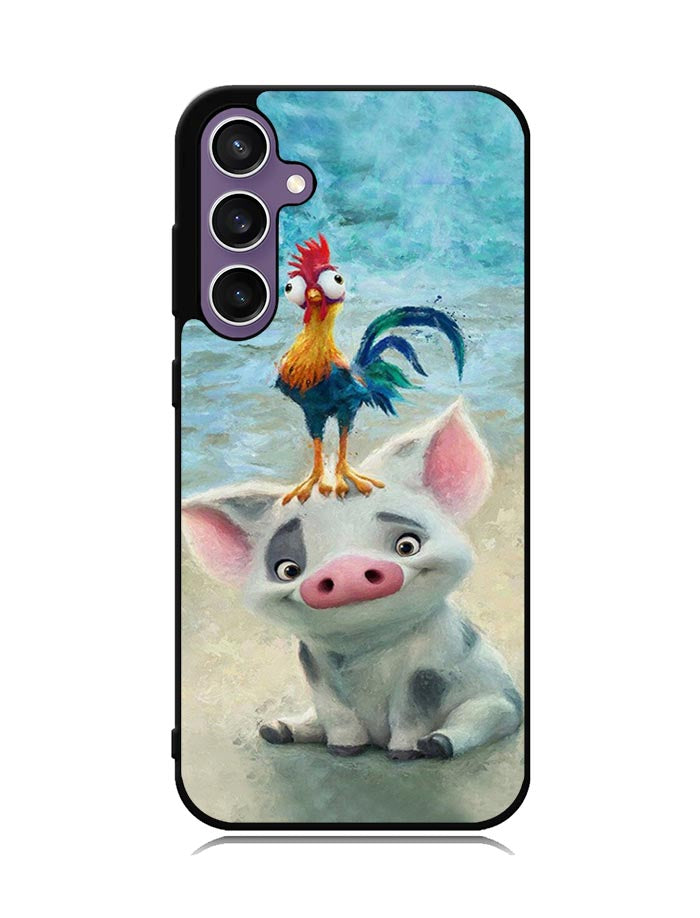 Moana Pua Pig Heihei Beach Samsung Galaxy S23 FE 5G Case