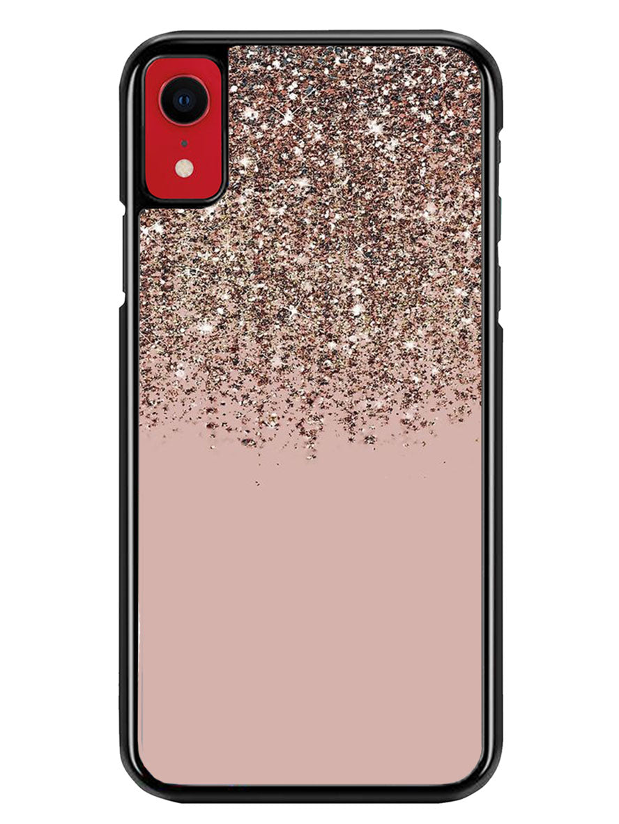 Pink Rose Gold Bronze Glitter iPhone XR Case