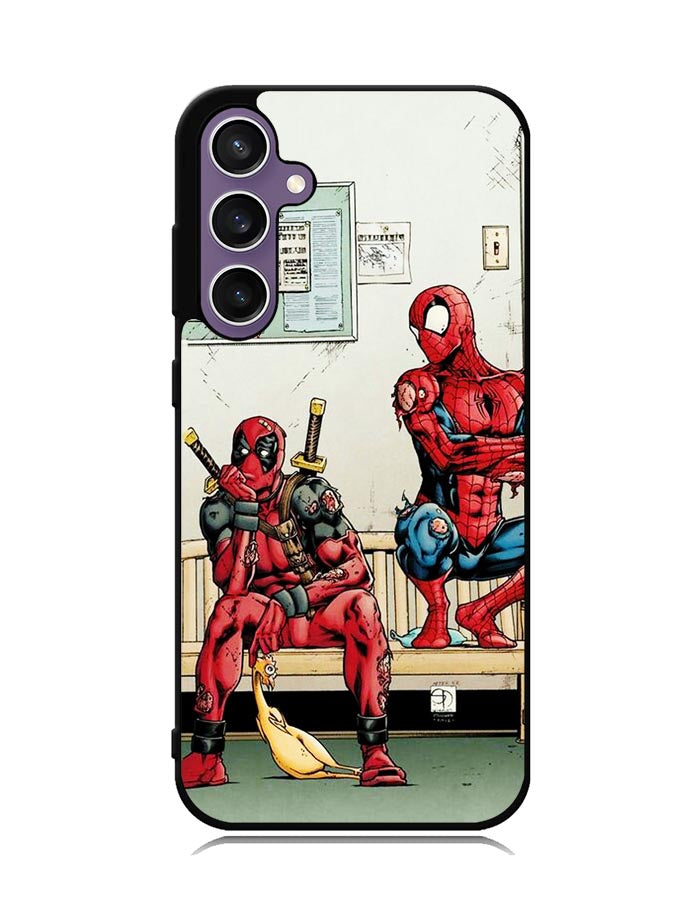 Funny Spiderman and Deadpool Samsung Galaxy S23 FE 5G Case